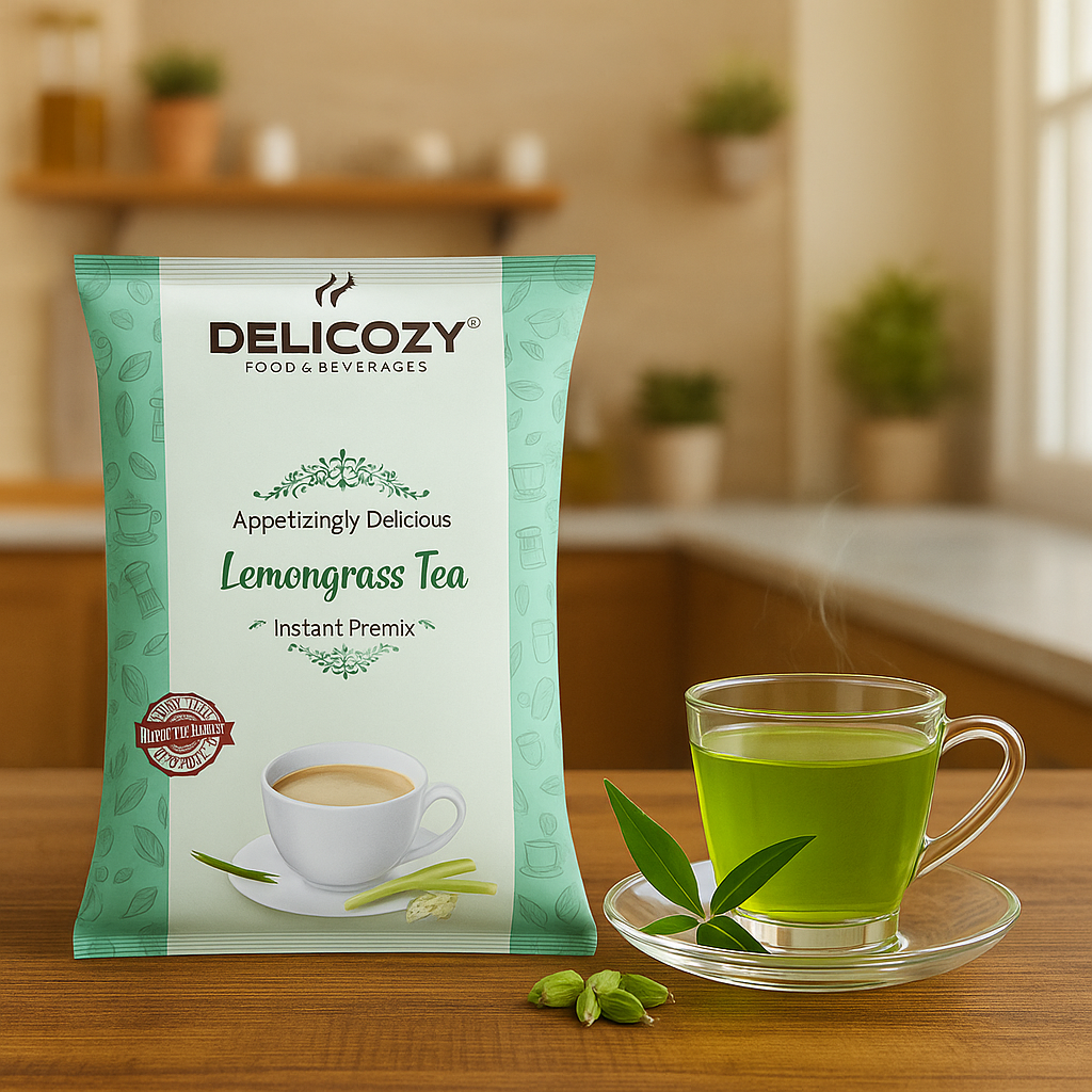 Delicozy  Instant Lemon Grass Tea Premix – 1 kg Pouch