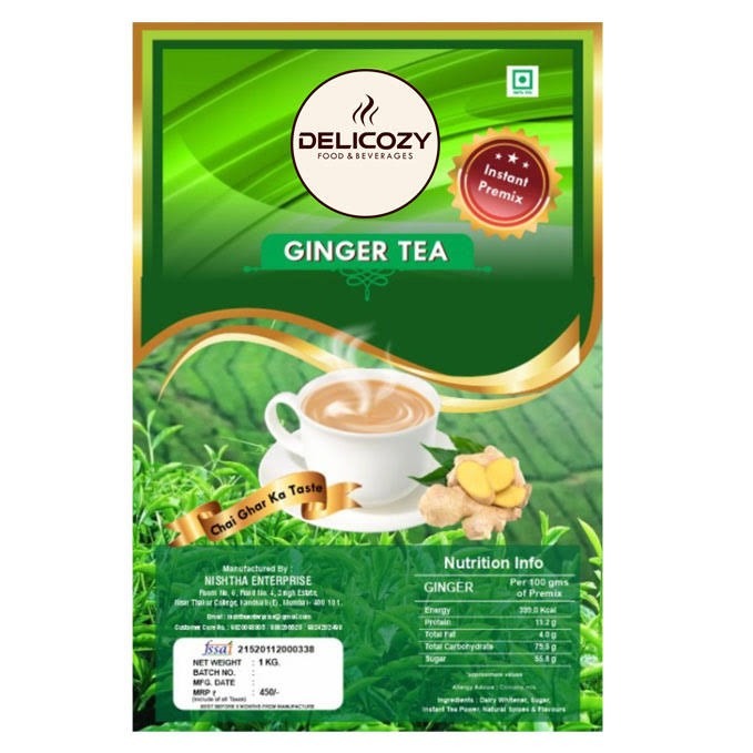 Delicozy Ginger Tea – 1 kg Pouch